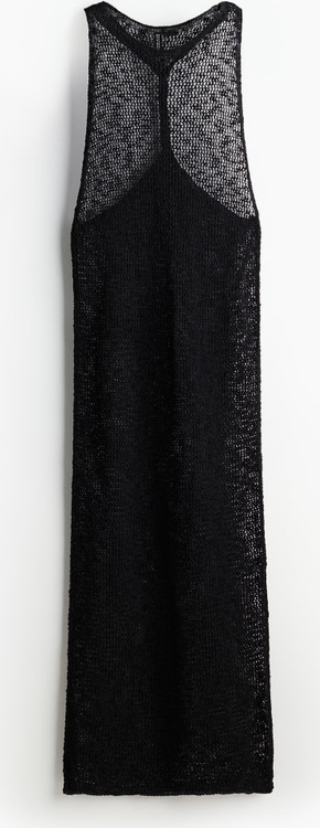 Czarna sukienka H & M maxi na ramiączkach dopasowana