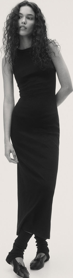 Czarna sukienka H & M maxi w stylu casual z dżerseju