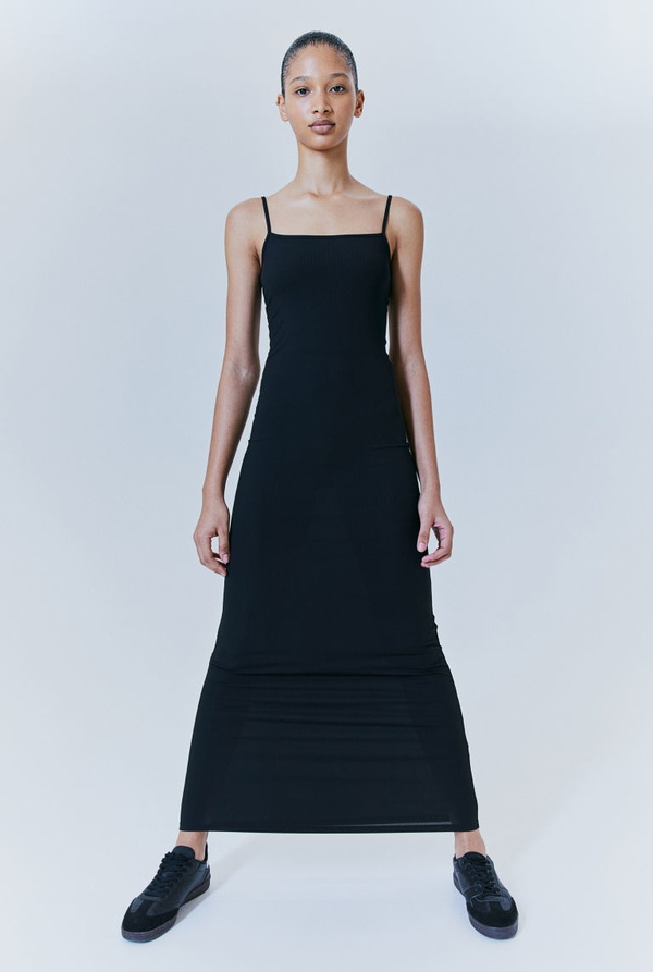 Czarna sukienka H & M maxi z dżerseju w stylu casual
