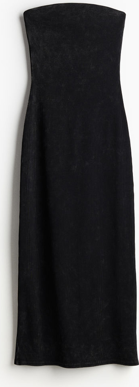Czarna sukienka H & M midi bez rękawów z dżerseju