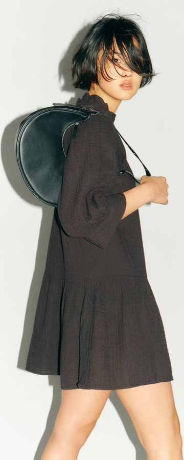 Czarna sukienka H & M mini z długim rękawem