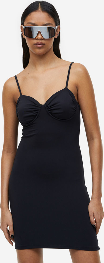 Czarna sukienka H & M na ramiączkach
