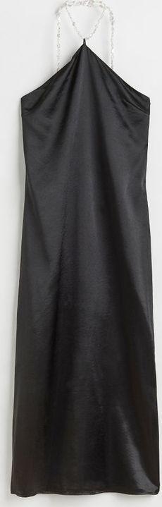 Czarna sukienka H & M w stylu casual maxi z dekoltem w kształcie litery v