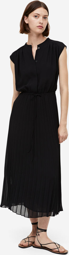 Czarna sukienka H & M z dekoltem w kształcie litery v maxi