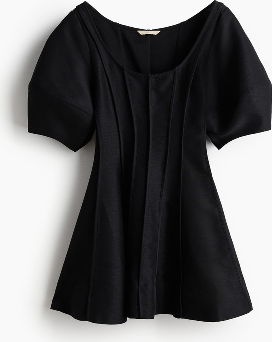 Czarna sukienka H & M z krótkim rękawem mini