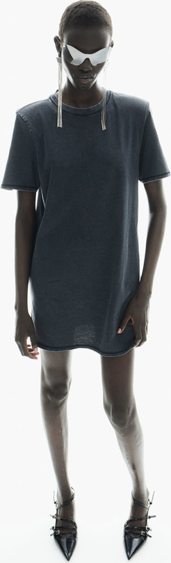 Czarna sukienka H & M z okrągłym dekoltem t-shirt z dżerseju