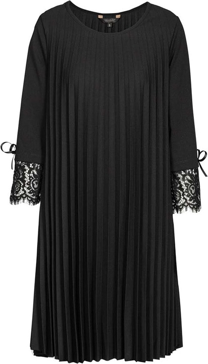 Czarna sukienka Herrlicher z długim rękawem z okrągłym dekoltem
