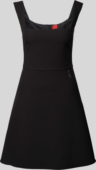 Czarna sukienka Hugo Boss mini rozkloszowana bez rękawów