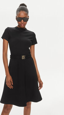 Czarna sukienka Hugo Boss z krótkim rękawem w stylu casual mini