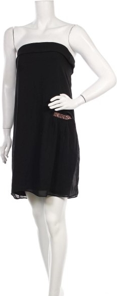 Czarna sukienka Ikks bez rękawów mini z okrągłym dekoltem
