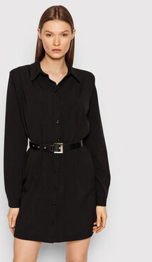 Czarna sukienka Imperial w stylu casual mini koszulowa