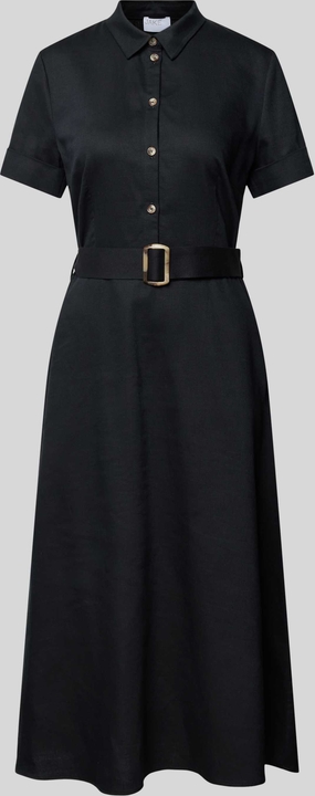 Czarna sukienka Jake*s z kołnierzykiem z krótkim rękawem maxi