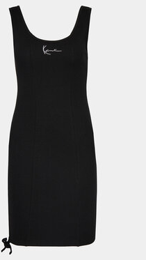 Czarna sukienka Karl Kani dopasowana w stylu casual mini