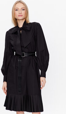 Czarna sukienka Karl Lagerfeld mini z długim rękawem w stylu casual