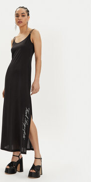 Czarna sukienka Karl Lagerfeld z dekoltem w kształcie litery v