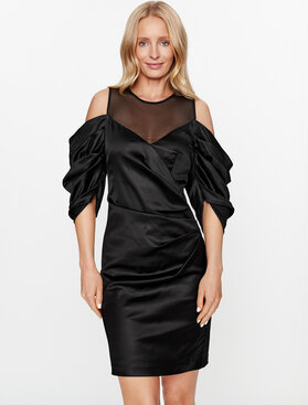 Czarna sukienka Karl Lagerfeld z krótkim rękawem mini