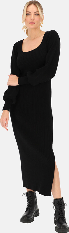 Czarna sukienka L’AF prosta z tkaniny w stylu casual