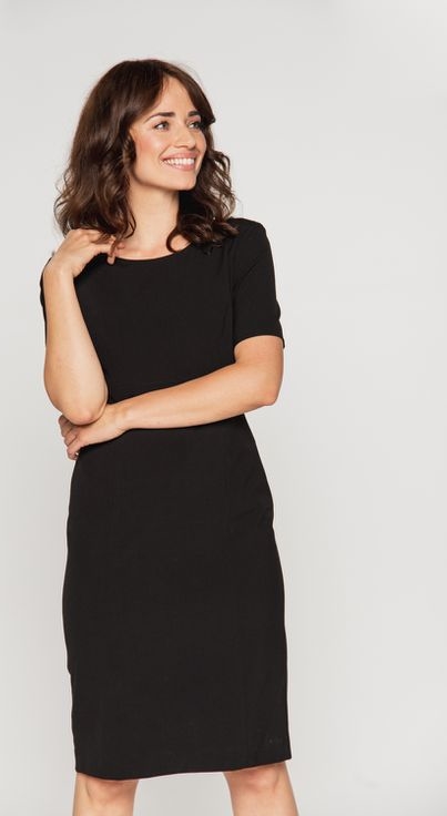 Czarna sukienka Lavard mini z krótkim rękawem w stylu casual