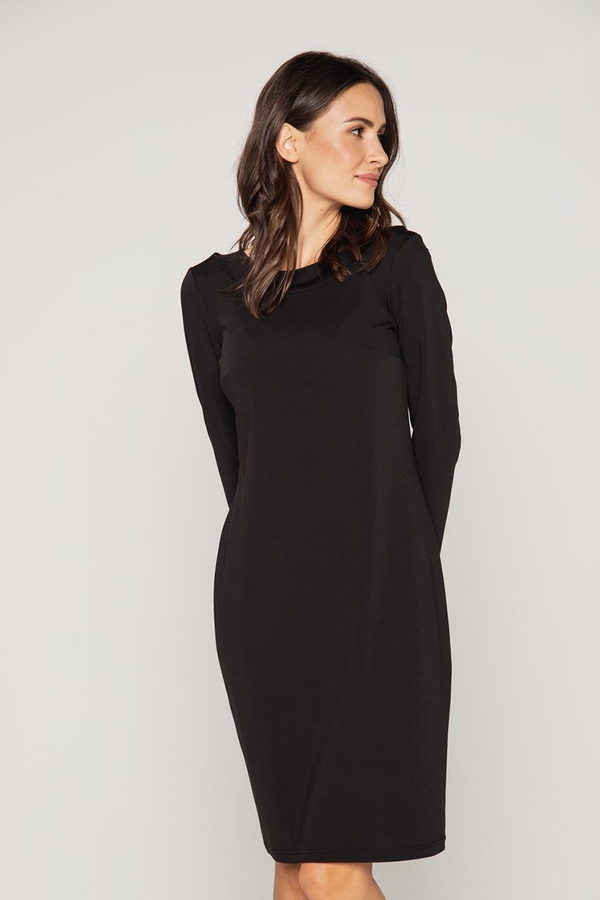 Czarna sukienka Lavard z długim rękawem mini