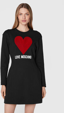Czarna sukienka Love Moschino w stylu casual mini z długim rękawem
