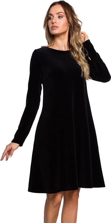 Czarna sukienka Made Of Emotion w stylu casual z długim rękawem z okrągłym dekoltem