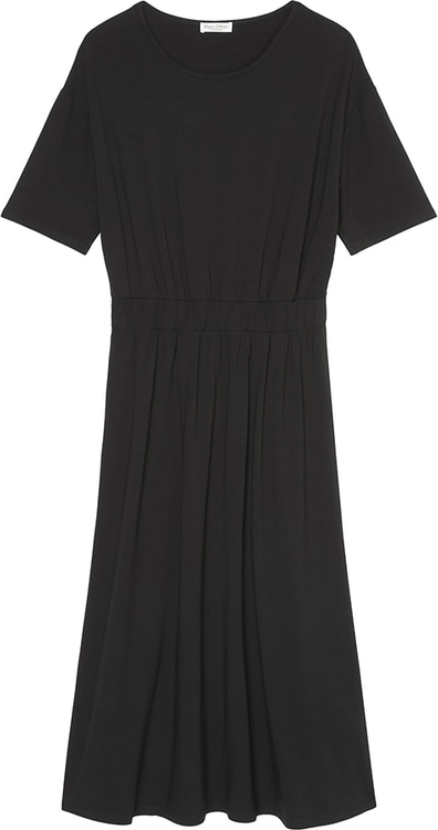 Czarna sukienka Marc O'Polo w stylu casual z bawełny z krótkim rękawem