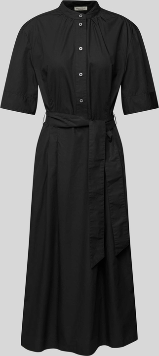 Czarna sukienka Marc O'Polo w stylu casual z kołnierzykiem koszulowa