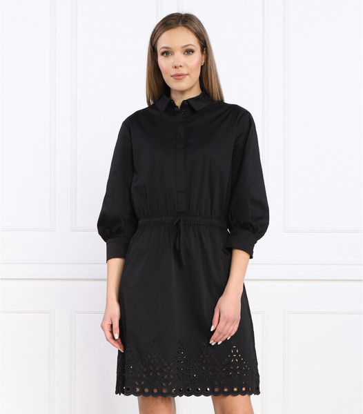 Czarna sukienka Marella z bawełny mini w stylu casual