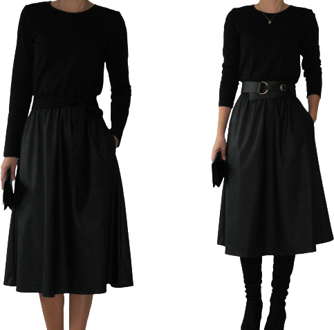 Czarna sukienka Mm Fashion z bawełny midi
