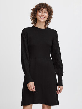 Czarna sukienka MODIVO z długim rękawem w stylu casual mini