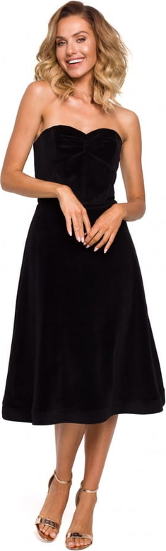 Czarna sukienka MOE bez rękawów gorsetowa midi