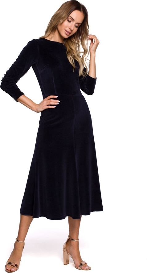 Czarna sukienka MOE z bawełny midi