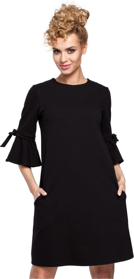 Czarna sukienka MOE z długim rękawem mini