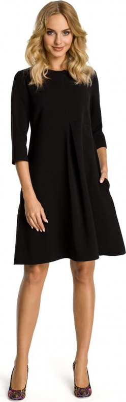 Czarna sukienka MOE z okrągłym dekoltem mini