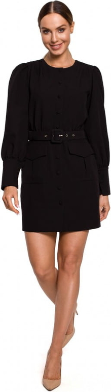 Czarna sukienka MOE z tkaniny mini w stylu casual