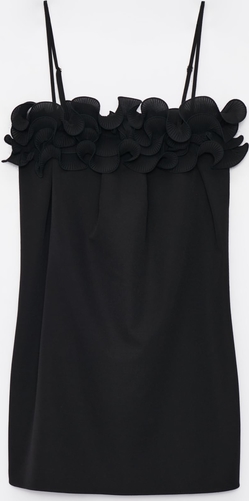 Czarna sukienka Mohito na ramiączkach z dekoltem w kształcie litery v mini