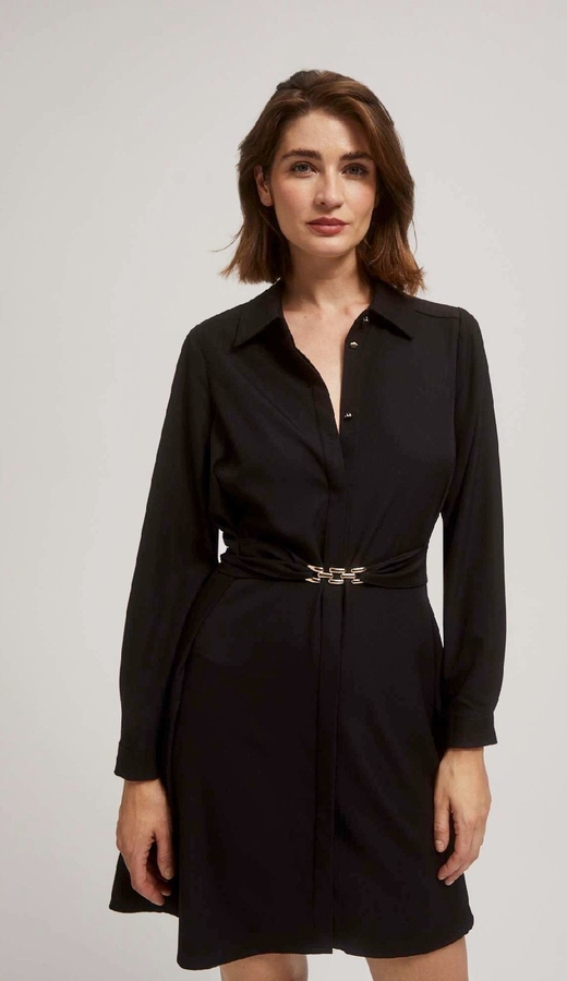 Czarna sukienka Moodo.pl mini z dekoltem w kształcie litery v