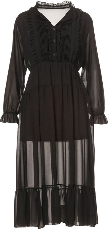 Czarna sukienka Multu z długim rękawem
