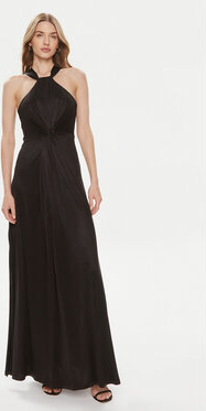 Czarna sukienka Mvp Wardrobe maxi z dekoltem w kształcie litery v