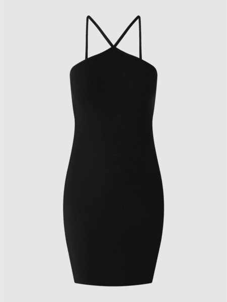Czarna sukienka Noisy May z okrągłym dekoltem z bawełny mini