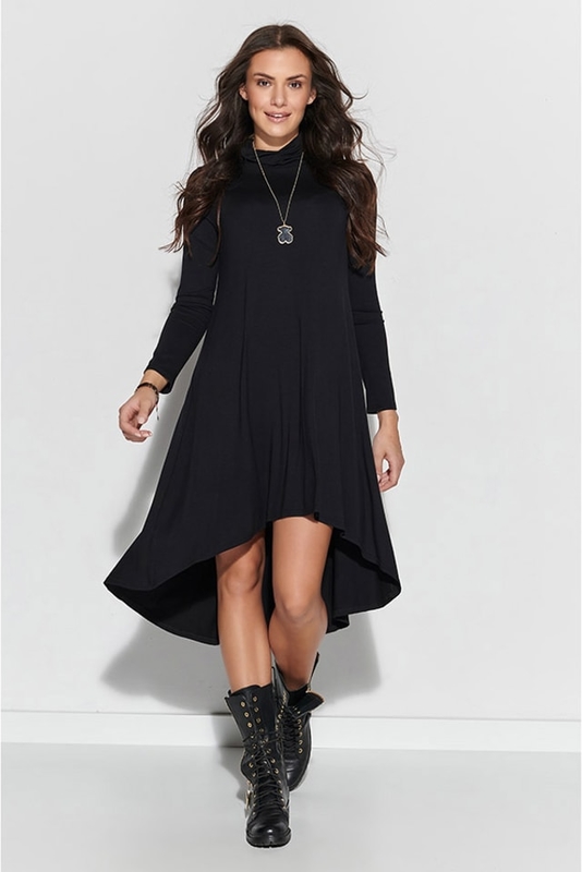 Czarna sukienka Numinou z długim rękawem w stylu casual