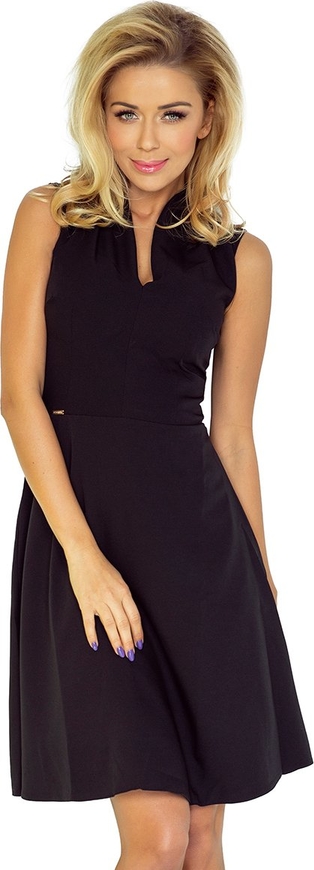 Czarna sukienka NUMOCO z dekoltem w kształcie litery v bez rękawów
