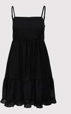 Czarna sukienka Only mini w stylu casual z okrągłym dekoltem