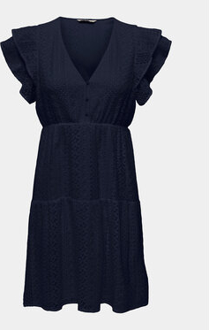 Czarna sukienka Only w stylu casual z dekoltem w kształcie litery v mini