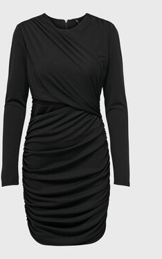 Czarna sukienka Only z długim rękawem mini w stylu casual
