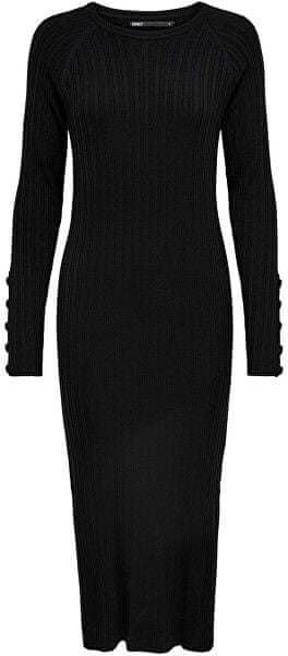 Czarna sukienka Only z długim rękawem w stylu casual midi