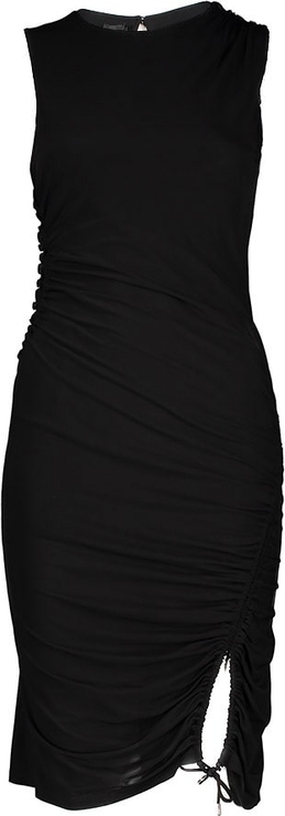 Czarna sukienka Pinko mini z okrągłym dekoltem dopasowana