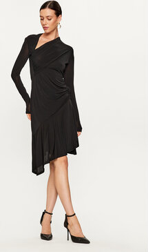 Czarna sukienka Pinko w stylu casual mini z dekoltem w kształcie litery v
