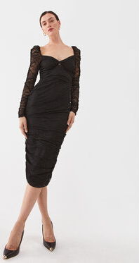 Czarna sukienka Pinko z długim rękawem dopasowana w stylu casual