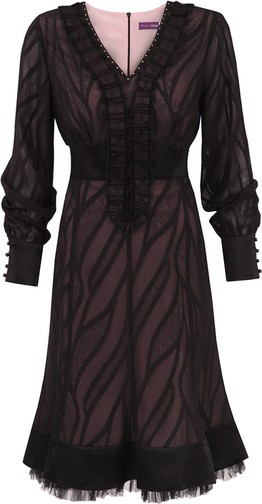 Czarna sukienka Premiera Dona z dekoltem w kształcie litery v